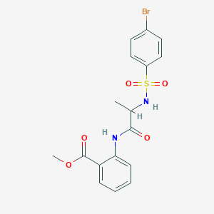 molecular formula C17H17BrN2O5S B4125066 methyl 2-({N-[(4-bromophenyl)sulfonyl]alanyl}amino)benzoate 