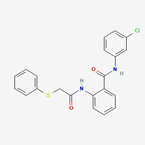 molecular formula C21H17ClN2O2S B4125075 N-(3-chlorophenyl)-2-[(2-phenylsulfanylacetyl)amino]benzamide 