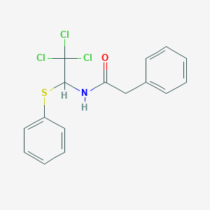 molecular formula C16H14Cl3NOS B412513 2-phenyl-N-[2,2,2-trichloro-1-(phenylsulfanyl)ethyl]acetamide 