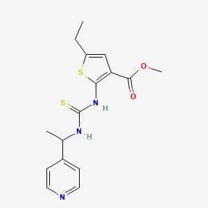 molecular formula C16H19N3O2S2 B4125131 methyl 5-ethyl-2-[({[1-(4-pyridinyl)ethyl]amino}carbonothioyl)amino]-3-thiophenecarboxylate 