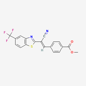 molecular formula C19H11F3N2O2S B4125213 methyl 4-[(E)-2-cyano-2-[5-(trifluoromethyl)-1,3-benzothiazol-2-yl]ethenyl]benzoate 