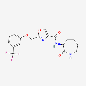 molecular formula C18H18F3N3O4 B4125240 N-[(3S)-2-oxo-3-azepanyl]-2-{[3-(trifluoromethyl)phenoxy]methyl}-1,3-oxazole-4-carboxamide 