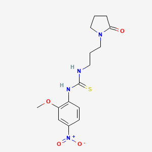 molecular formula C15H20N4O4S B4125252 N-(2-methoxy-4-nitrophenyl)-N'-[3-(2-oxo-1-pyrrolidinyl)propyl]thiourea 