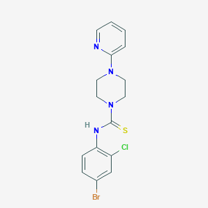 molecular formula C16H16BrClN4S B4125342 N-(4-bromo-2-chlorophenyl)-4-(2-pyridinyl)-1-piperazinecarbothioamide 