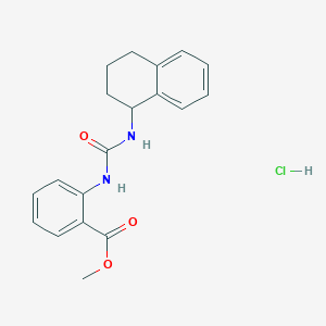 molecular formula C19H21ClN2O3 B4125407 Methyl 2-(1,2,3,4-tetrahydronaphthalen-1-ylcarbamoylamino)benzoate;hydrochloride 