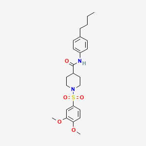 molecular formula C24H32N2O5S B4125448 N-(4-butylphenyl)-1-[(3,4-dimethoxyphenyl)sulfonyl]-4-piperidinecarboxamide 