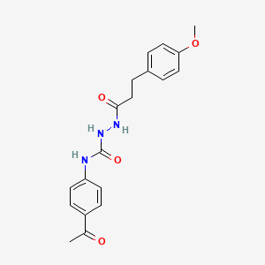 molecular formula C19H21N3O4 B4125520 N-(4-acetylphenyl)-2-[3-(4-methoxyphenyl)propanoyl]hydrazinecarboxamide 