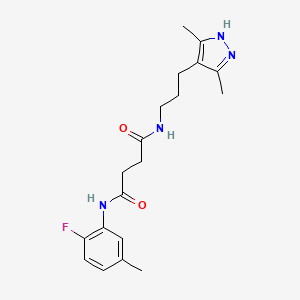 molecular formula C19H25FN4O2 B4125615 N-[3-(3,5-dimethyl-1H-pyrazol-4-yl)propyl]-N'-(2-fluoro-5-methylphenyl)succinamide 