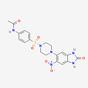 molecular formula C19H20N6O6S B4125623 N-(4-{[4-(6-NITRO-2-OXO-2,3-DIHYDRO-1H-1,3-BENZODIAZOL-5-YL)PIPERAZIN-1-YL]SULFONYL}PHENYL)ACETAMIDE 