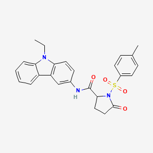 molecular formula C26H25N3O4S B4125686 N-(9-ethyl-9H-carbazol-3-yl)-1-[(4-methylphenyl)sulfonyl]-5-oxoprolinamide 