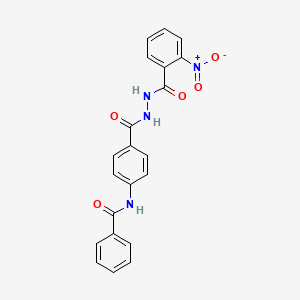 molecular formula C21H16N4O5 B4125774 N-(4-{[2-(2-nitrobenzoyl)hydrazino]carbonyl}phenyl)benzamide 