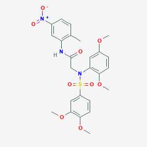 molecular formula C25H27N3O9S B4125778 N~2~-(2,5-dimethoxyphenyl)-N~2~-[(3,4-dimethoxyphenyl)sulfonyl]-N~1~-(2-methyl-5-nitrophenyl)glycinamide 