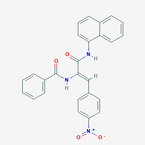 molecular formula C26H19N3O4 B412579 N-{2-{4-nitrophenyl}-1-[(1-naphthylamino)carbonyl]vinyl}benzamide 