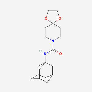 molecular formula C18H28N2O3 B4125841 N-1-adamantyl-1,4-dioxa-8-azaspiro[4.5]decane-8-carboxamide 