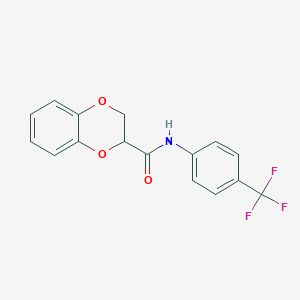 molecular formula C16H12F3NO3 B4125899 N-[4-(trifluoromethyl)phenyl]-2,3-dihydro-1,4-benzodioxine-3-carboxamide 