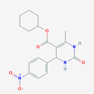 molecular formula C18H21N3O5 B412590 Cyclohexyl 6-methyl-4-(4-nitrophenyl)-2-oxo-1,2,3,4-tetrahydropyrimidine-5-carboxylate 