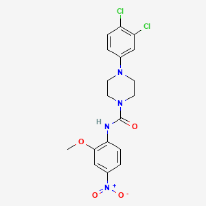 molecular formula C18H18Cl2N4O4 B4125914 4-(3,4-dichlorophenyl)-N-(2-methoxy-4-nitrophenyl)-1-piperazinecarboxamide 