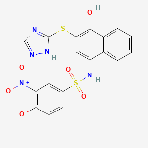 molecular formula C19H15N5O6S2 B4126036 N-[4-hydroxy-3-(1H-1,2,4-triazol-3-ylthio)-1-naphthyl]-4-methoxy-3-nitrobenzenesulfonamide 
