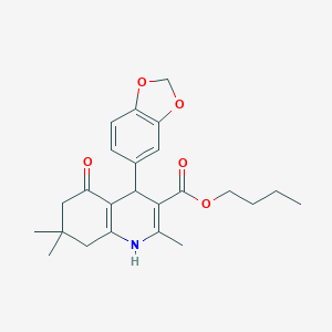 molecular formula C24H29NO5 B412661 Butyl 4-(1,3-benzodioxol-5-yl)-2,7,7-trimethyl-5-oxo-1,4,5,6,7,8-hexahydroquinoline-3-carboxylate 