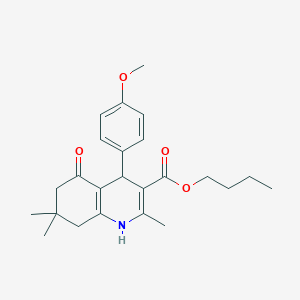molecular formula C24H31NO4 B412672 Butyl 4-(4-methoxyphenyl)-2,7,7-trimethyl-5-oxo-1,4,5,6,7,8-hexahydroquinoline-3-carboxylate 