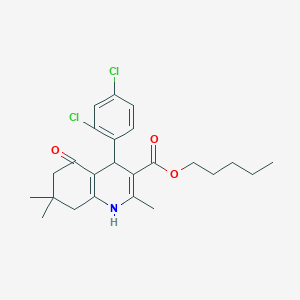 molecular formula C24H29Cl2NO3 B412679 Pentyl 4-(2,4-dichlorophenyl)-2,7,7-trimethyl-5-oxo-1,4,6,8-tetrahydroquinoline-3-carboxylate 