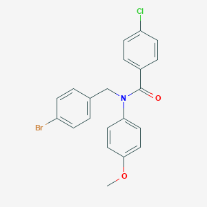 molecular formula C21H17BrClNO2 B412704 N-[(4-bromophenyl)methyl]-4-chloro-N-(4-methoxyphenyl)benzamide 