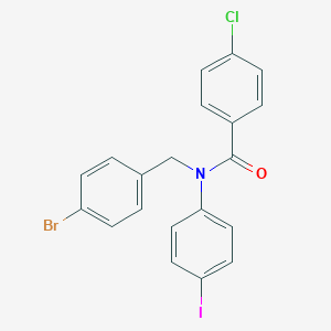 molecular formula C20H14BrClINO B412721 N-[(4-bromophenyl)methyl]-4-chloro-N-(4-iodophenyl)benzamide 