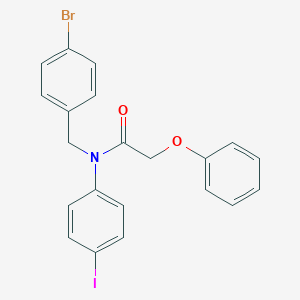 molecular formula C21H17BrINO2 B412724 N-[(4-bromophenyl)methyl]-N-(4-iodophenyl)-2-(phenyloxy)acetamide 
