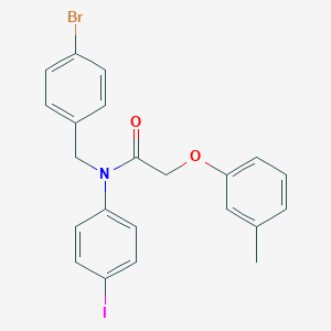 molecular formula C22H19BrINO2 B412726 N-[(4-bromophenyl)methyl]-N-(4-iodophenyl)-2-(3-methylphenoxy)acetamide 