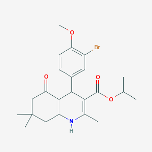 molecular formula C23H28BrNO4 B412727 Propan-2-yl 4-(3-bromo-4-methoxyphenyl)-2,7,7-trimethyl-5-oxo-1,4,5,6,7,8-hexahydroquinoline-3-carboxylate 