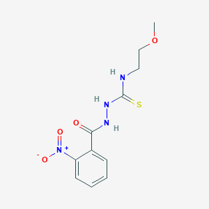 molecular formula C11H14N4O4S B4127420 N-(2-methoxyethyl)-2-(2-nitrobenzoyl)hydrazinecarbothioamide 