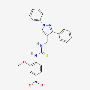 molecular formula C24H21N5O3S B4127498 N-[(1,3-diphenyl-1H-pyrazol-4-yl)methyl]-N'-(2-methoxy-4-nitrophenyl)thiourea 