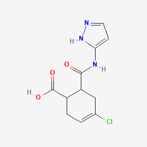 molecular formula C11H12ClN3O3 B4127531 4-chloro-6-[(1H-pyrazol-3-ylamino)carbonyl]-3-cyclohexene-1-carboxylic acid 
