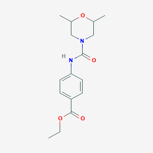 molecular formula C16H22N2O4 B4127546 ethyl 4-{[(2,6-dimethyl-4-morpholinyl)carbonyl]amino}benzoate 