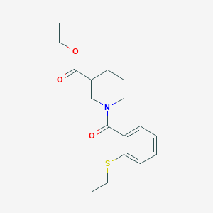 molecular formula C17H23NO3S B4127611 ETHYL 1-[2-(ETHYLSULFANYL)BENZOYL]-3-PIPERIDINECARBOXYLATE 