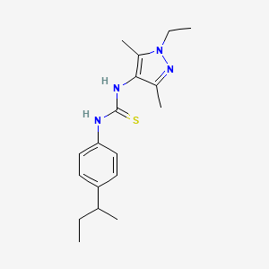 molecular formula C18H26N4S B4127627 N-(4-sec-butylphenyl)-N'-(1-ethyl-3,5-dimethyl-1H-pyrazol-4-yl)thiourea 
