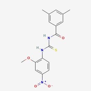 molecular formula C17H17N3O4S B4127745 N-[(2-methoxy-4-nitrophenyl)carbamothioyl]-3,5-dimethylbenzamide 