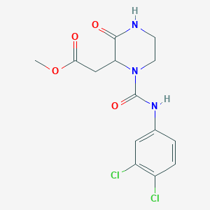 molecular formula C14H15Cl2N3O4 B4127786 methyl 2-{1-[N-(3,4-dichlorophenyl)carbamoyl]-3-oxopiperazin-2-yl}acetate 