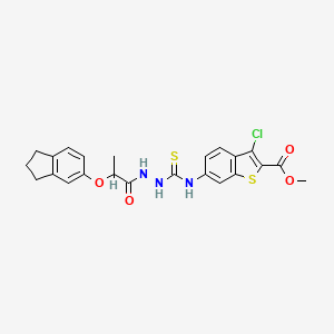 molecular formula C23H22ClN3O4S2 B4127807 methyl 3-chloro-6-[({2-[2-(2,3-dihydro-1H-inden-5-yloxy)propanoyl]hydrazinyl}carbonothioyl)amino]-1-benzothiophene-2-carboxylate 