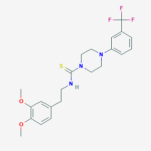 molecular formula C22H26F3N3O2S B4127960 N-[2-(3,4-dimethoxyphenyl)ethyl]-4-[3-(trifluoromethyl)phenyl]piperazine-1-carbothioamide 
