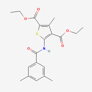 molecular formula C20H23NO5S B4128197 Diethyl 5-{[(3,5-dimethylphenyl)carbonyl]amino}-3-methylthiophene-2,4-dicarboxylate 