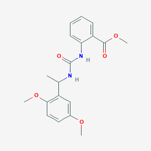 molecular formula C19H22N2O5 B4128338 Methyl 2-({[1-(2,5-dimethoxyphenyl)ethyl]carbamoyl}amino)benzoate 