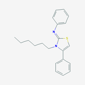 molecular formula C21H24N2S B412844 N-(3-hexyl-4-phenyl-1,3-thiazol-2(3H)-ylidene)-N-phenylamine 