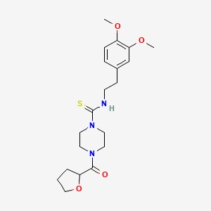 molecular formula C20H29N3O4S B4128442 N-[2-(3,4-dimethoxyphenyl)ethyl]-4-(tetrahydrofuran-2-ylcarbonyl)piperazine-1-carbothioamide 