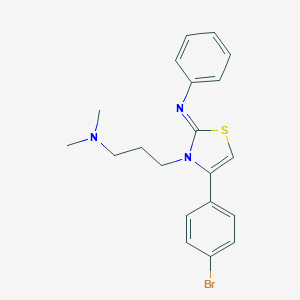 molecular formula C20H22BrN3S B412848 N-{4-(4-bromophenyl)-3-[3-(dimethylamino)propyl]-1,3-thiazol-2-ylidene}-N-phenylamine 
