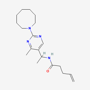 molecular formula C19H30N4O B4128585 N-{1-[2-(1-azocanyl)-4-methyl-5-pyrimidinyl]ethyl}-4-pentenamide 
