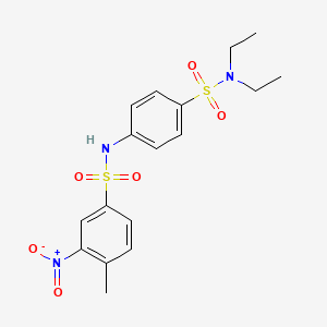 molecular formula C17H21N3O6S2 B4128631 N-[4-(diethylsulfamoyl)phenyl]-4-methyl-3-nitrobenzenesulfonamide 