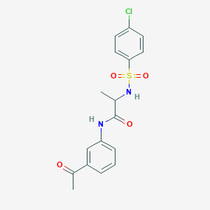 molecular formula C17H17ClN2O4S B4128733 N-(3-acetylphenyl)-2-[(4-chlorophenyl)sulfonylamino]propanamide 