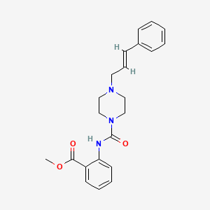 molecular formula C22H25N3O3 B4128861 METHYL 2-[({4-[(E)-3-PHENYL-2-PROPENYL]PIPERAZINO}CARBONYL)AMINO]BENZOATE 