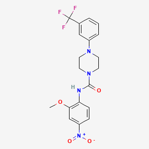 molecular formula C19H19F3N4O4 B4128868 N-(2-methoxy-4-nitrophenyl)-4-[3-(trifluoromethyl)phenyl]piperazine-1-carboxamide 
